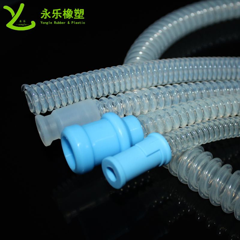 呼吸机硅胶波纹管，透明硅胶波纹管，挤出波纹硅胶管