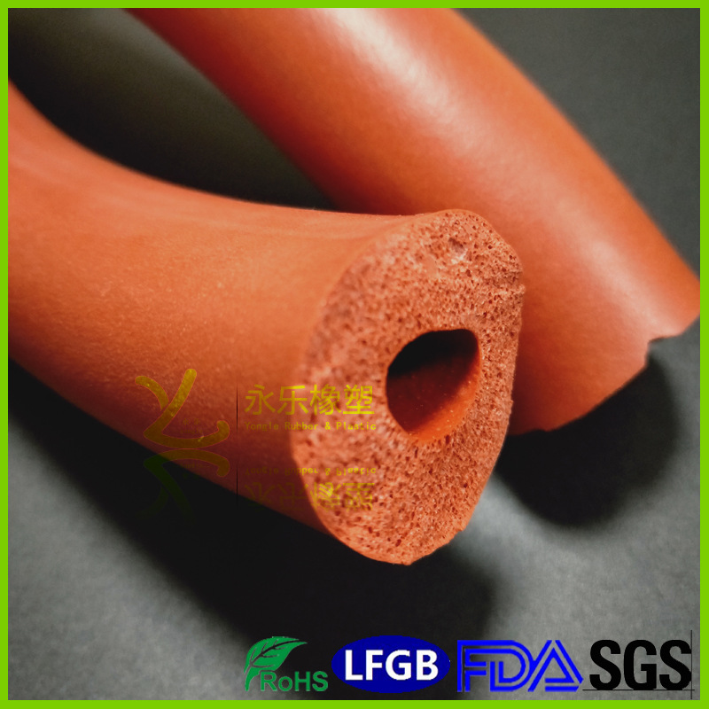 高温低密度发泡硅胶管 红色大尺寸发泡硅胶管 保温发泡硅胶管
